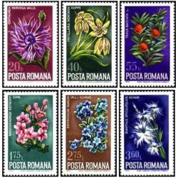 6 عدد تمبر حفاظت از طبیعت - گیاهان -  رومانی 1974