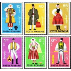 6 عدد تمبر لباسهای محلی -  رومانی 1973