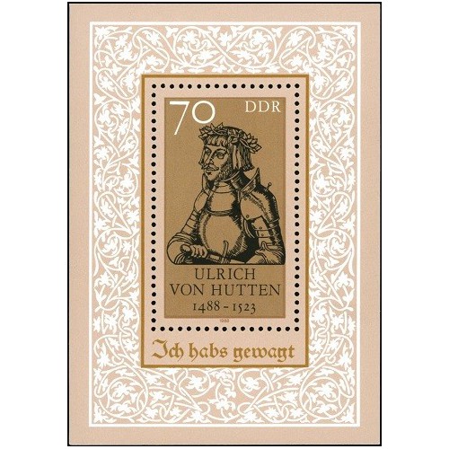 سونیرشیت دپانصدمین سالگرد تولد اولریش فون هوتن - محقق و شاعر - جمهوری دموکراتیک آلمان 1988