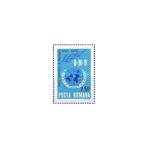 1 عدد تمبر بیست و پنجمین سالگرد تاسیس سازمان ملل متحد -  رومانی 1970