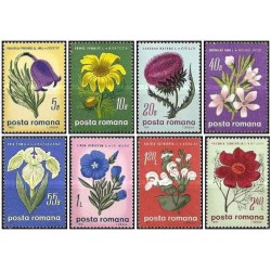 8 عدد تمبر گلها -  رومانی 1970