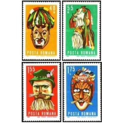4 عدد تمبر ماسکها -  رومانی 1969