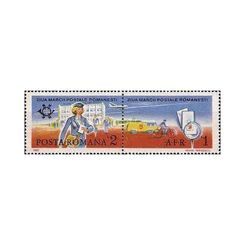 2 عدد تمبر روز تمبر -  رومانی 1987