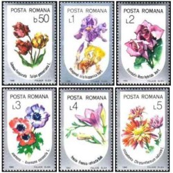 6 عدد تمبر گلها -  رومانی 1986