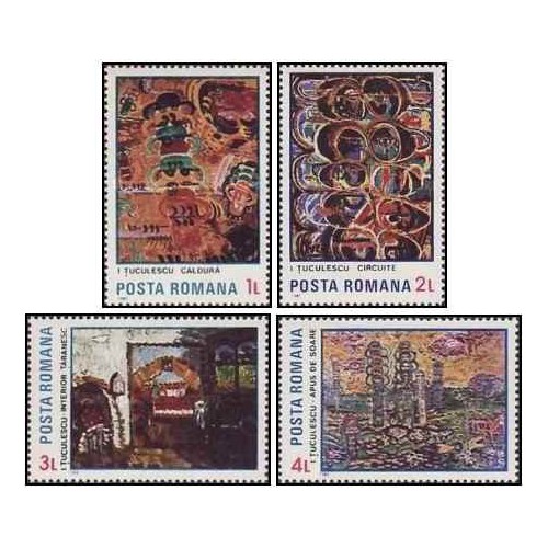 4 عدد تمبر نقاشی های یوآن توکولسکو -  رومانی 1985