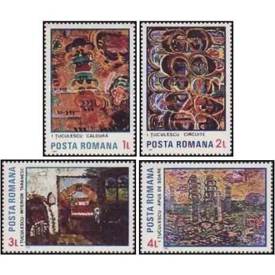 4 عدد تمبر نقاشی های یوآن توکولسکو -  رومانی 1985