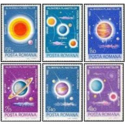 6 عدد تمبرصور فلکی سیارات -  رومانی 1981