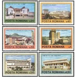 6 عدد تمبر معماری مدرن رومانیایی -  رومانی 1979