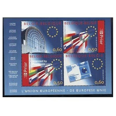 سونیرشیت اعضا جدید اتحادیه اروپا - بلژیک 2004 قیمت روی شیت 2.2 یورو