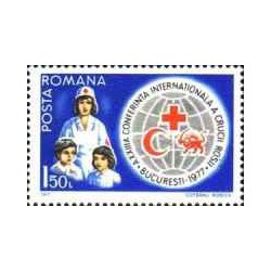 1 عدد تمبر بیست و سومین کنفرانس بین المللی صلیب سرخ -  رومانی 1977