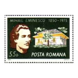 1 عدد تمبر صد و بیست و پنجمین سالگرد تولد میهای امینسکو -شاعر -  رومانی 1975
