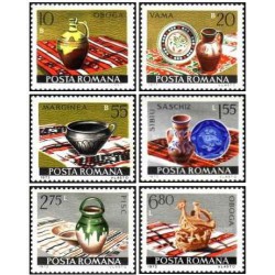 6 عدد تمبر سفالگری - رومانی 1973