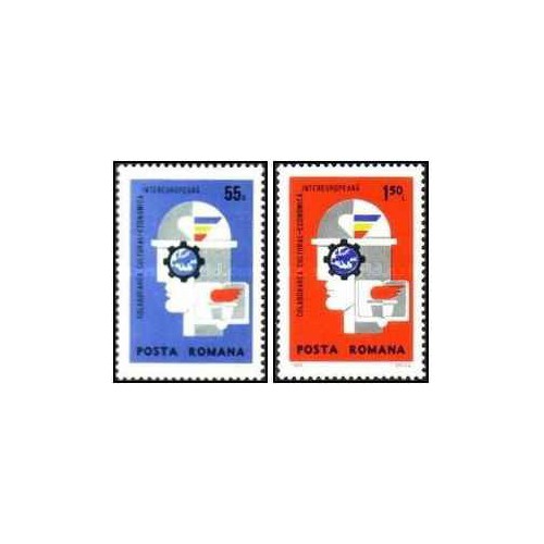2 عدد تمبر بین اروپایی -  INTEREUROPEANA  - رومانی 1969