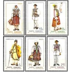 6 عدد تمبر لباس های محلی - رومانی 1968