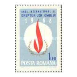 1 عدد تمبر سال بین المللی حقوق بشر- رومانی 1968
