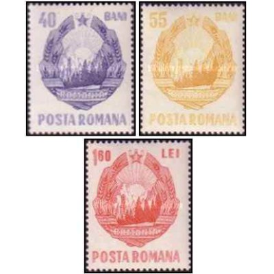 3 عدد تمبر نشانهای ملی - رومانی 1967