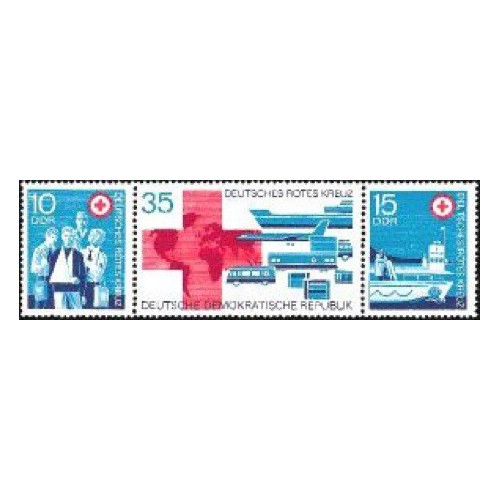 3 عدد  تمبر صلیب سرخ - B - جمهوری دموکراتیک آلمان 1972