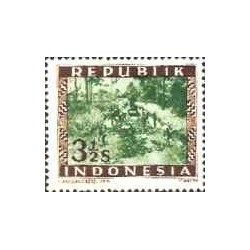 1 عدد تمبر سری پستی - 3.5 سن - جمهوری اندونزی 1948
