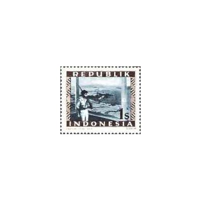 1 عدد تمبر سری پستی - 1 سن - جمهوری اندونزی 1948 با شارنیه