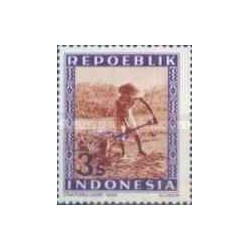 1 عدد تمبر سری پستی -3 سن - جمهوری اندونزی 1947