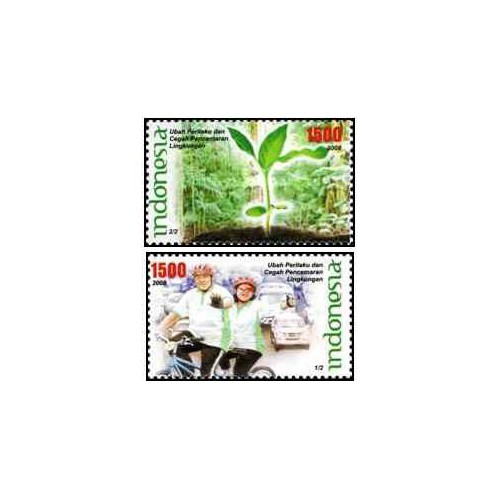 2 عدد تمبر مراقبت از محیط زیست - اندونزی 2008