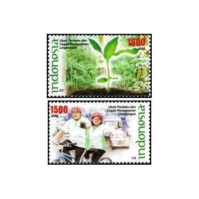 2 عدد تمبر مراقبت از محیط زیست - اندونزی 2008