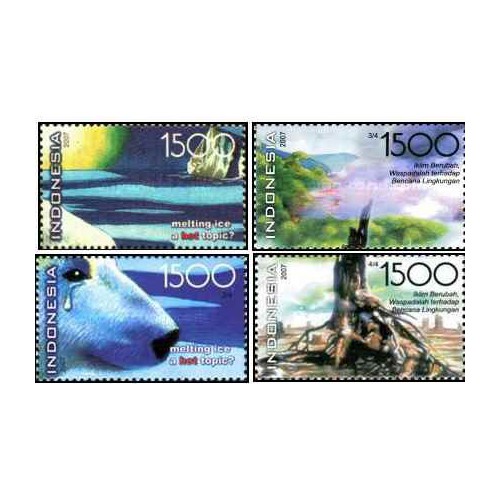 4 عدد تمبر مراقبت از محیط زیست- اندونزی 2007 4 عدد تمبر مراقبت از محیط زیست- اندونزی 2007