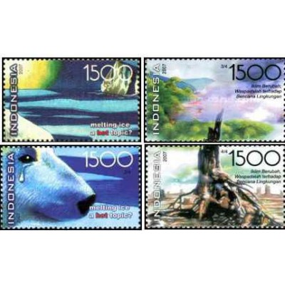 4 عدد تمبر مراقبت از محیط زیست- اندونزی 2007