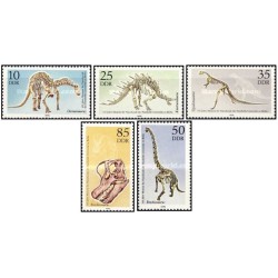 5 عدد  تمبر صدمین سالگرد موزه تاریخ طبیعی - جمهوری دموکراتیک آلمان 1990