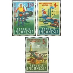 3 عدد تمبر روز هوانوردی - اندونزی 1967