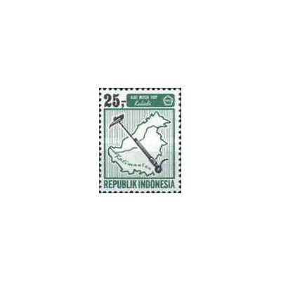1 عدد تمبر سری پستی - آلات موسیقی - 25 روپیه - اندونزی 1967