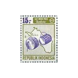 1 عدد تمبر سری پستی - آلات موسیقی - 15 روپیه - اندونزی 1967