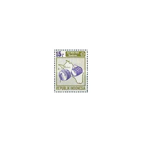 1 عدد تمبر سری پستی - آلات موسیقی - 15 روپیه - اندونزی 1967 1 عدد تمبر سری پستی - آلات موسیقی - 15 روپیه - اندونزی 1967