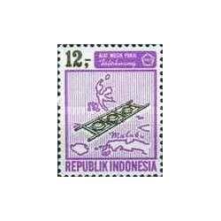 1 عدد تمبر سری پستی - آلات موسیقی - 12 روپیه - اندونزی 1967