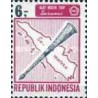 1 عدد تمبر سری پستی - آلات موسیقی - 6 روپیه - اندونزی 1967
