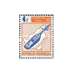 1 عدد تمبر سری پستی - آلات موسیقی - 4 روپیه - اندونزی 1967