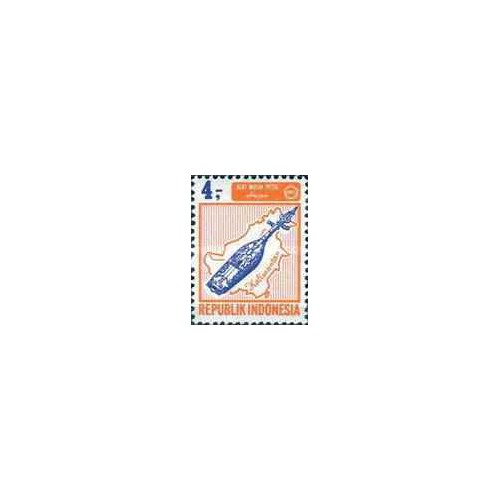 1 عدد تمبر سری پستی - آلات موسیقی - 4 روپیه - اندونزی 1967 1 عدد تمبر سری پستی - آلات موسیقی - 4 روپیه - اندونزی 1967