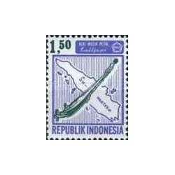 1 عدد تمبر سری پستی - آلات موسیقی -1.5 روپیه - اندونزی 1967