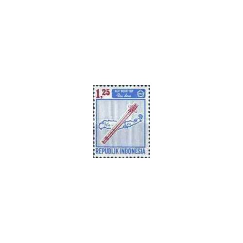 1 عدد تمبر سری پستی - آلات موسیقی -1.25 روپیه - اندونزی 1967