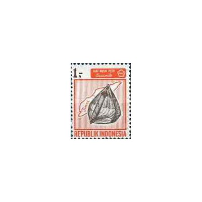 1 عدد تمبر سری پستی - آلات موسیقی - 1 روپیه - اندونزی 1967