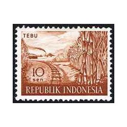 1 عدد  تمبر سری پستی - محصولات کشاورزی - 10Sen - اندونزی 1960