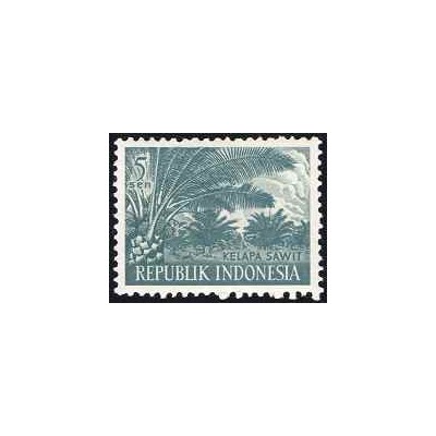 1 عدد  تمبر سری پستی - محصولات کشاورزی - 5Sen - اندونزی 1960