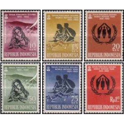 6 عدد  تمبر سال جهانی پناهندگان - اندونزی 1960