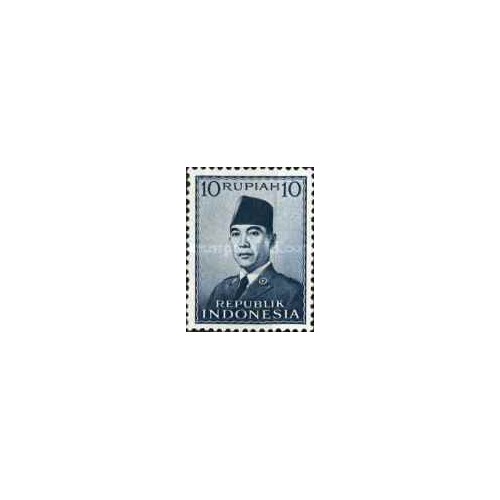 1 عدد تمبر سری پستی - رئیس جمهور سوکارنو - 10R - اندونزی 1951 چسب تا حدودی قهوه ای 1 عدد تمبر سری پستی - رئیس جمهور سوکارنو - 10R - اندونزی 1951 چسب تا حدودی قهوه ای
