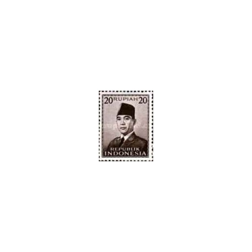 1 عدد تمبر سری پستی - رئیس جمهور سوکارنو - 20R - اندونزی 1953 چسب تا حدودی قهوه ای 1 عدد تمبر سری پستی - رئیس جمهور سوکارنو - 20R - اندونزی 1953 چسب تا حدودی قهوه ای