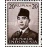 1 عدد  تمبر سری پستی - رئیس جمهور سوکارنو - 20R - اندونزی 1953 چسب تا حدودی قهوه ای