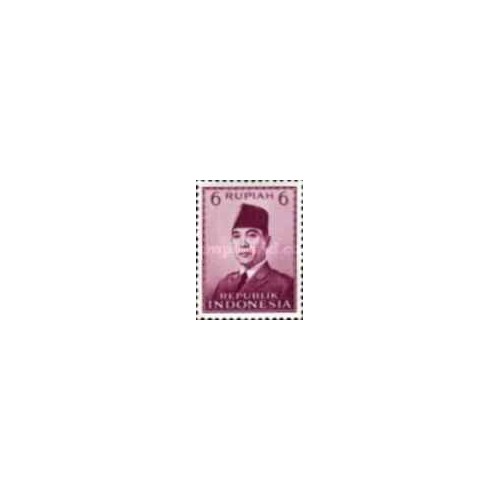 1 عدد تمبر سری پستی - رئیس جمهور سوکارنو - 6R - اندونزی 1953 چسب تا حدودی قهوه ای 1 عدد تمبر سری پستی - رئیس جمهور سوکارنو - 6R - اندونزی 1953 چسب تا حدودی قهوه ای