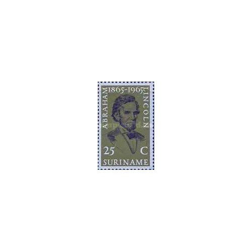 1 عدد تمبر صدمین سالگرد درگذشت آبراهام لینکلن - سورینام 1965 1 عدد تمبر صدمین سالگرد درگذشت آبراهام لینکلن - سورینام 1965
