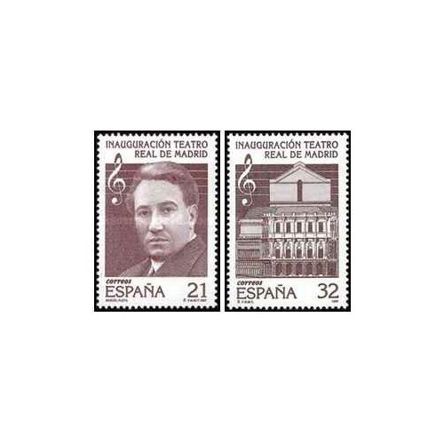 2 عدد تمبر بازگشایی تئاتر سلطنتی مادرید - اسپانیا 1997 2 عدد تمبر بازگشایی تئاتر سلطنتی مادرید - اسپانیا 1997