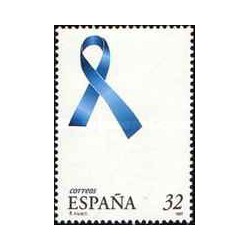 1 عدد  تمبر  حلقه آبی در برابر خشونت و عدم تحمل - اسپانیا 1997